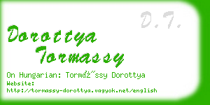 dorottya tormassy business card